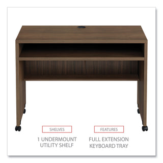 Alera Valencia Series Mobile Workstation Desk, 41.38" x 23.63" x 30", Modern Walnut