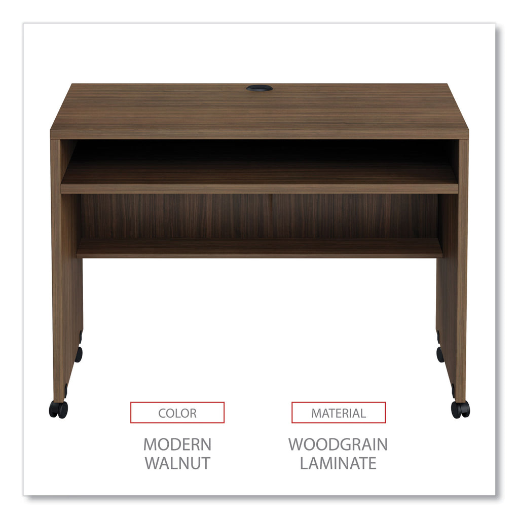 Alera Valencia Series Mobile Workstation Desk, 41.38" x 23.63" x 30", Modern Walnut