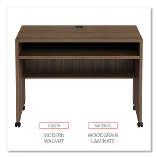 Alera Valencia Series Mobile Workstation Desk, 41.38" x 23.63" x 30", Modern Walnut