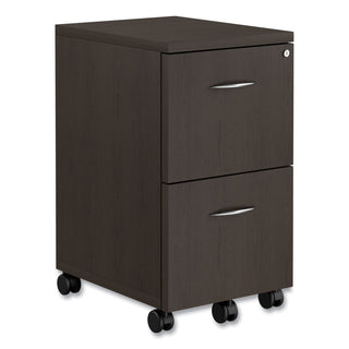 Alera Valencia Series Mobile Pedestal, Left or Right, 2 Legal/Letter-Size File Drawers, Espresso, 15.38" x 20" x 26.63