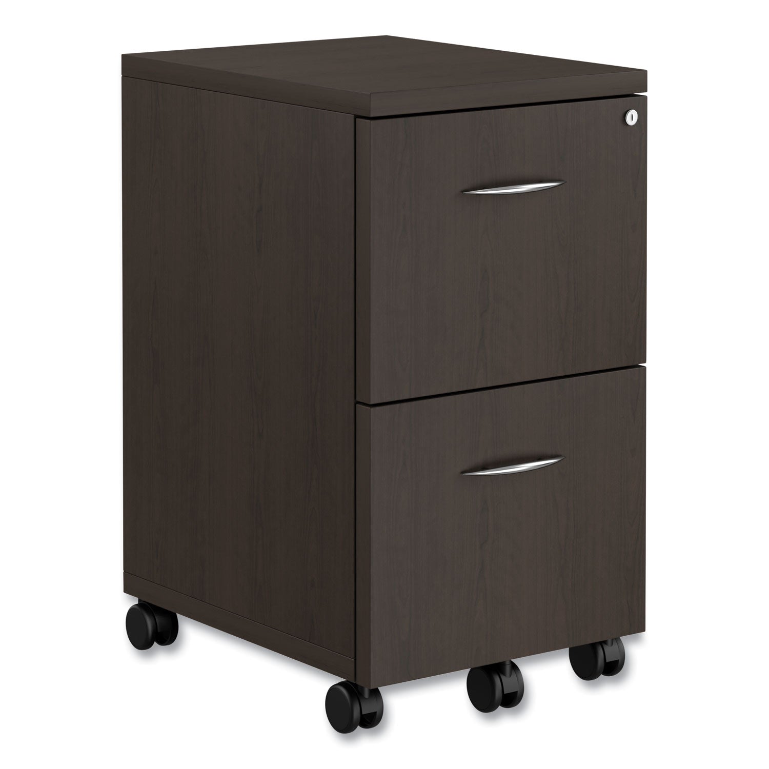 Alera Valencia Series Mobile Pedestal, Left or Right, 2 Legal/Letter-Size File Drawers, Espresso, 15.38" x 20" x 26.63