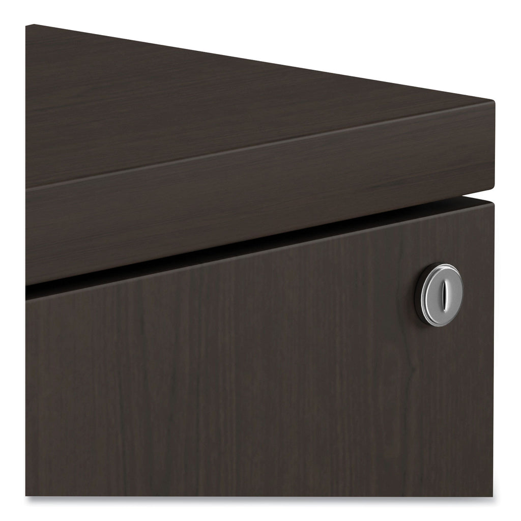 Alera Valencia Series Mobile Pedestal, Left or Right, 2 Legal/Letter-Size File Drawers, Espresso, 15.38" x 20" x 26.63