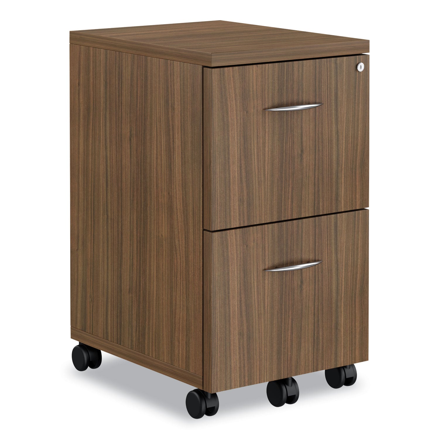 Alera Valencia Series Mobile Pedestal, Left or Right, 2 Legal/Letter-Size File Drawers, Modern Walnut, 15.38" x 20" x 26.63
