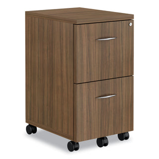 Alera Valencia Series Mobile Pedestal, Left or Right, 2 Legal/Letter-Size File Drawers, Modern Walnut, 15.38" x 20" x 26.63