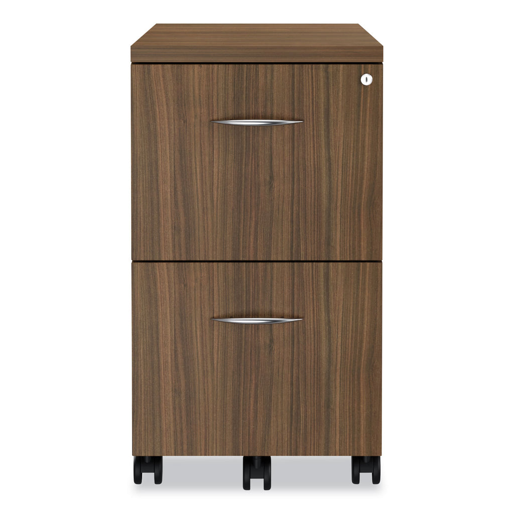 Alera Valencia Series Mobile Pedestal, Left or Right, 2 Legal/Letter-Size File Drawers, Modern Walnut, 15.38" x 20" x 26.63