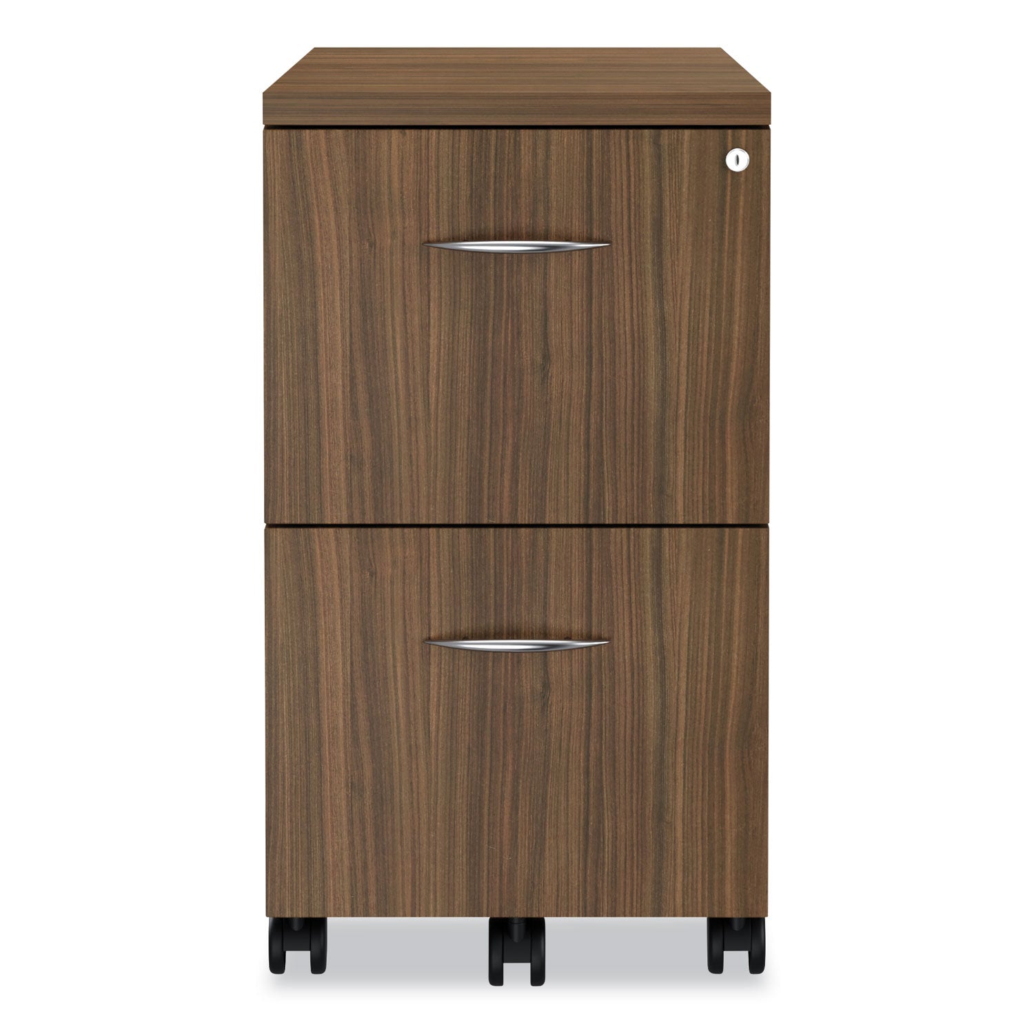 Alera Valencia Series Mobile Pedestal, Left or Right, 2 Legal/Letter-Size File Drawers, Modern Walnut, 15.38" x 20" x 26.63