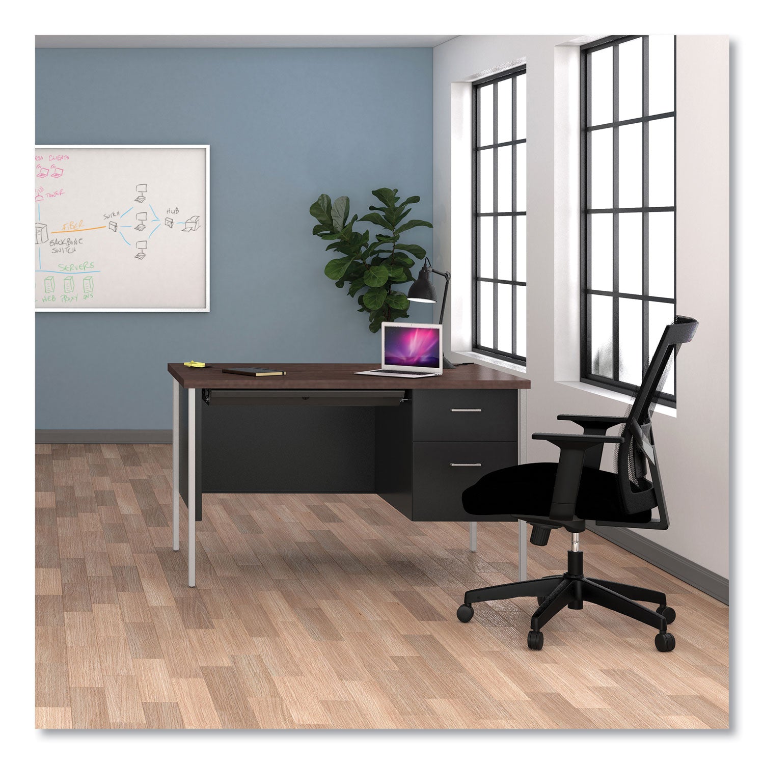single-pedestal-steel-desk-4525-x-24-x-295-mocha-black-chrome-legs_alesd4524bm - 8