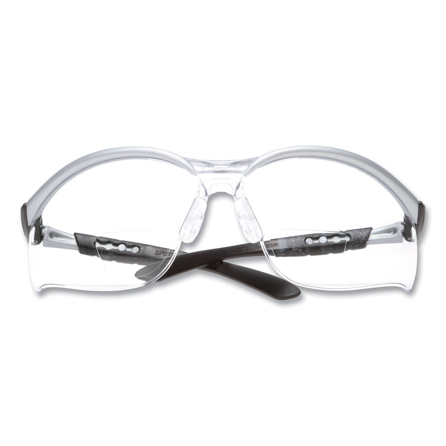 bx-molded-in-diopter-safety-glasses-25+-diopter-strength-silver-black-frame-clear-lens_mmm1137600000 - 1