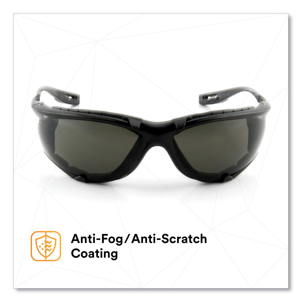 Virtua CCS Protective Eyewear with Foam Gasket, Black/Gray Plastic Frame, Gray Polycarbonate Lens