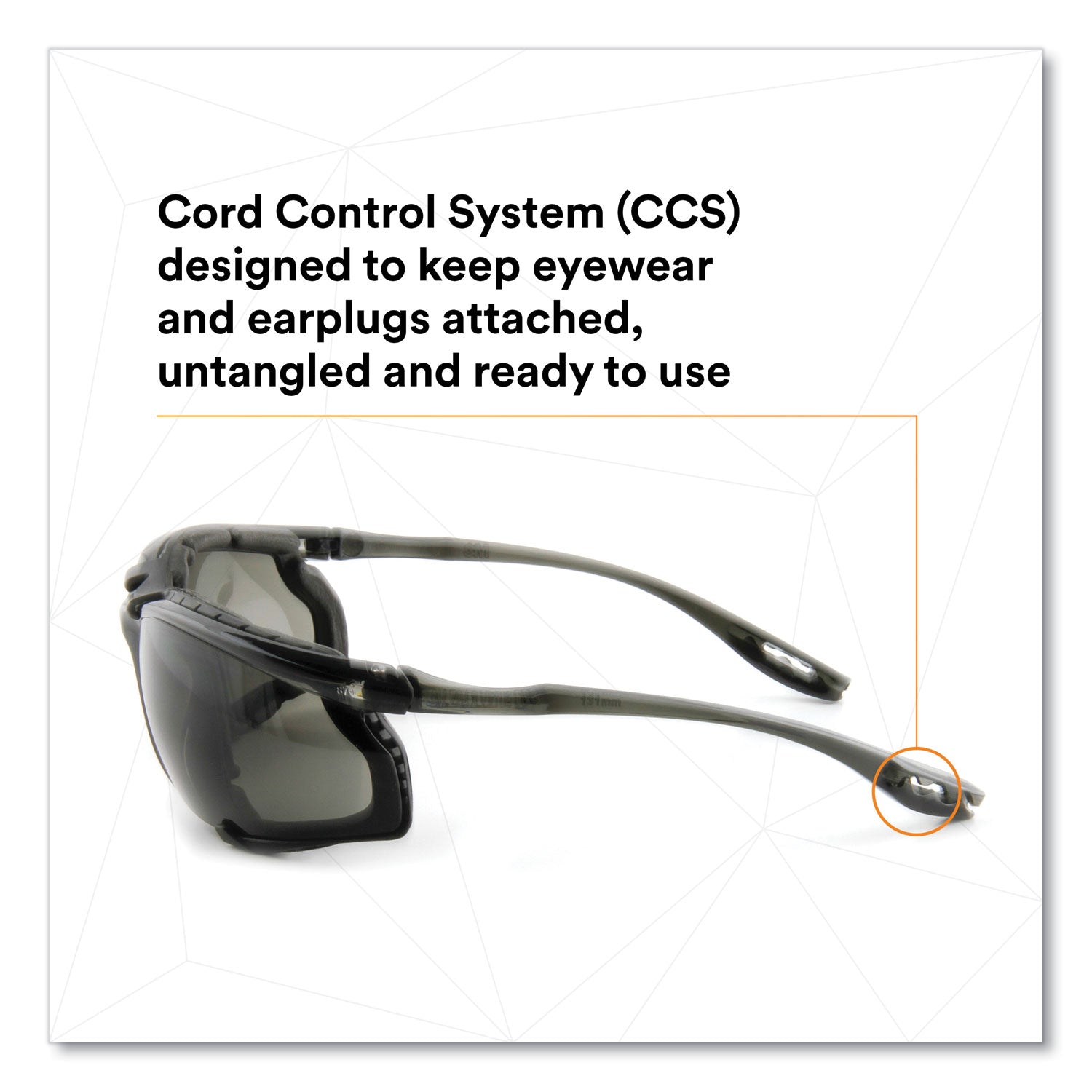 Virtua CCS Protective Eyewear with Foam Gasket, Black/Gray Plastic Frame, Gray Polycarbonate Lens