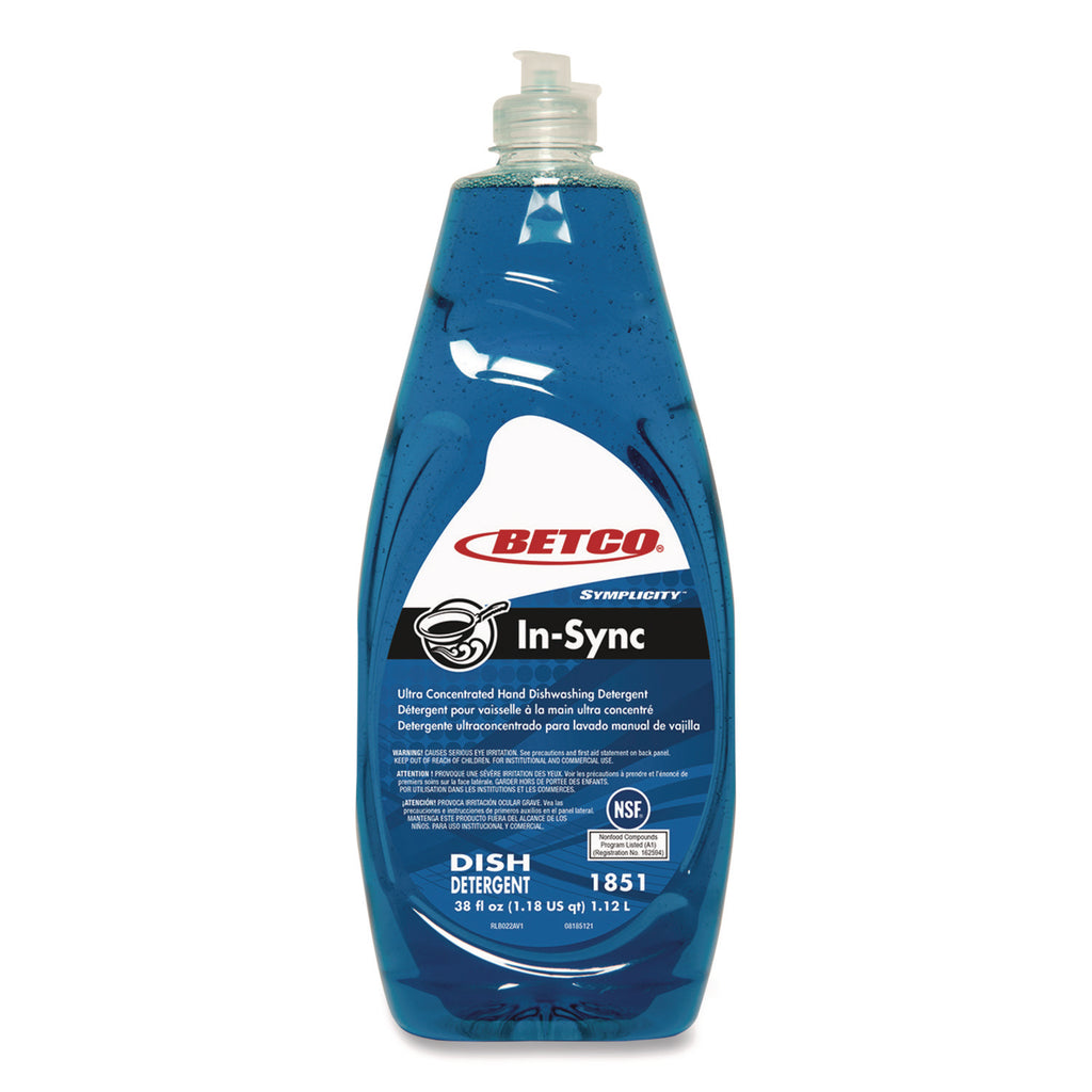 Symplicity In-Sync Hand Dishwashing Detergent, Fresh Ozonic Scent; 38 oz Bottle, 8/Carton
