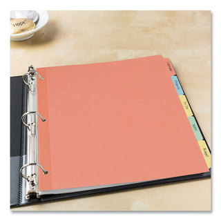 Write and Erase Plain-Tab Paper Dividers, 5-Tab, 11 x 8.5, Multicolor, 36 Sets - 