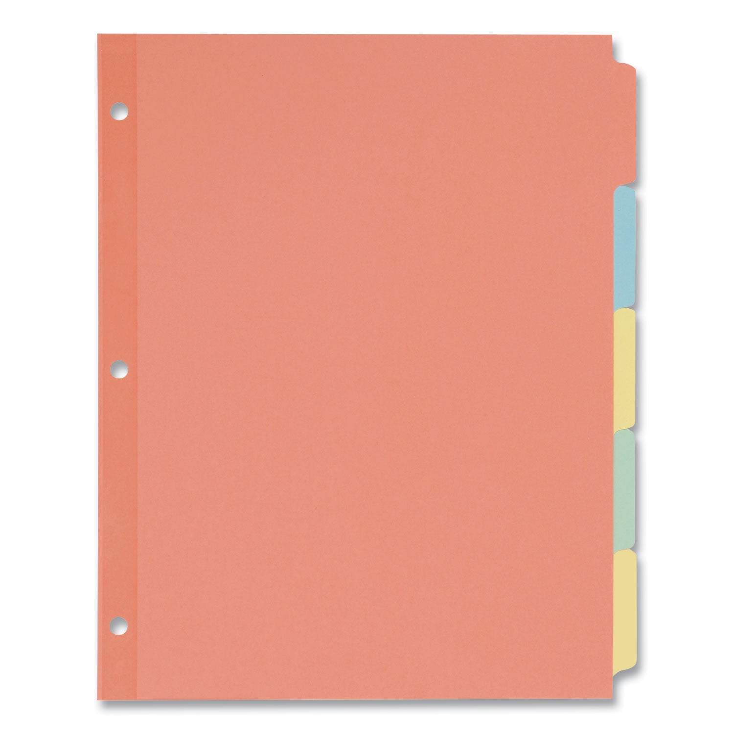 Write and Erase Plain-Tab Paper Dividers, 5-Tab, 11 x 8.5, Multicolor, 36 Sets - 