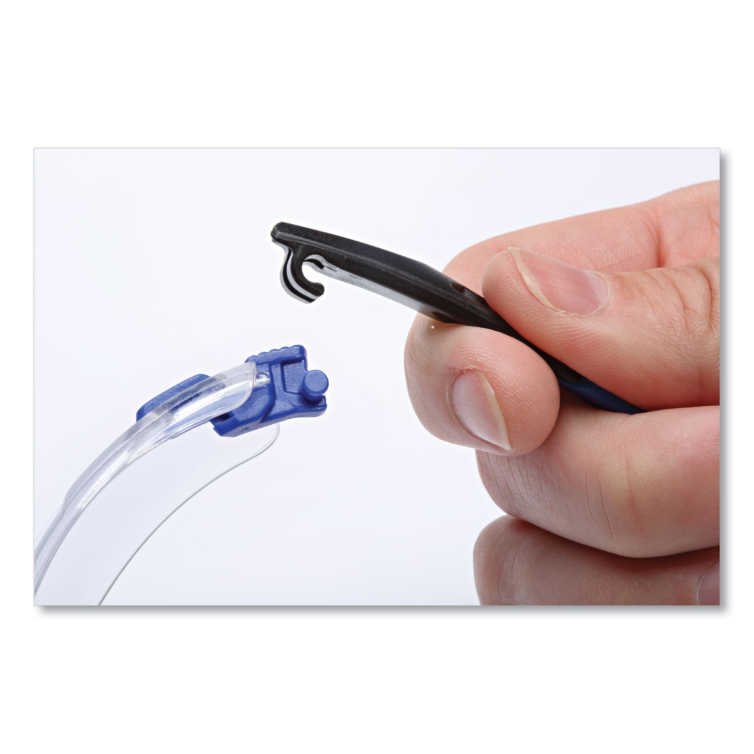 Solus 1000 Series Safety Glasses, Black/Blue Plastic Frame, Clear Polycarbonate Lens