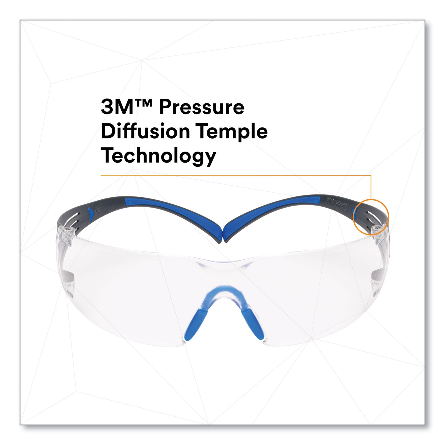 securefit-protective-eyewear-400-series-black-blue-plastic-frame-clear-polycarbonate-lens_mmmsf401sgafblu - 2