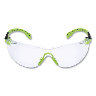 Solus 1000-Series Safety Glasses, Black/Green Plastic Frame, Clear Polycarbonate Lens