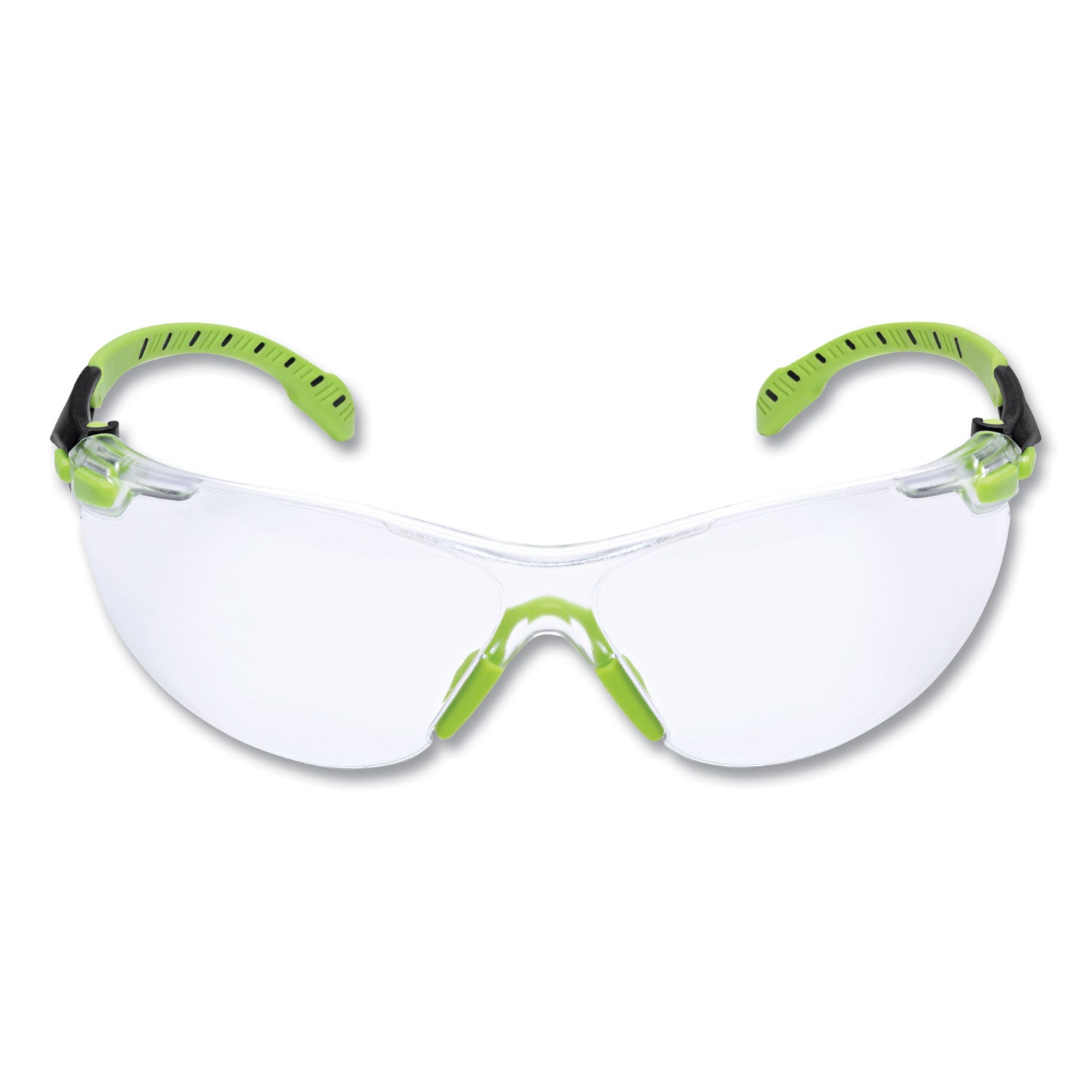 solus-1000-series-safety-glasses-black-green-plastic-frame-clear-polycarbonate-lens_mmms1201sgaf - 1