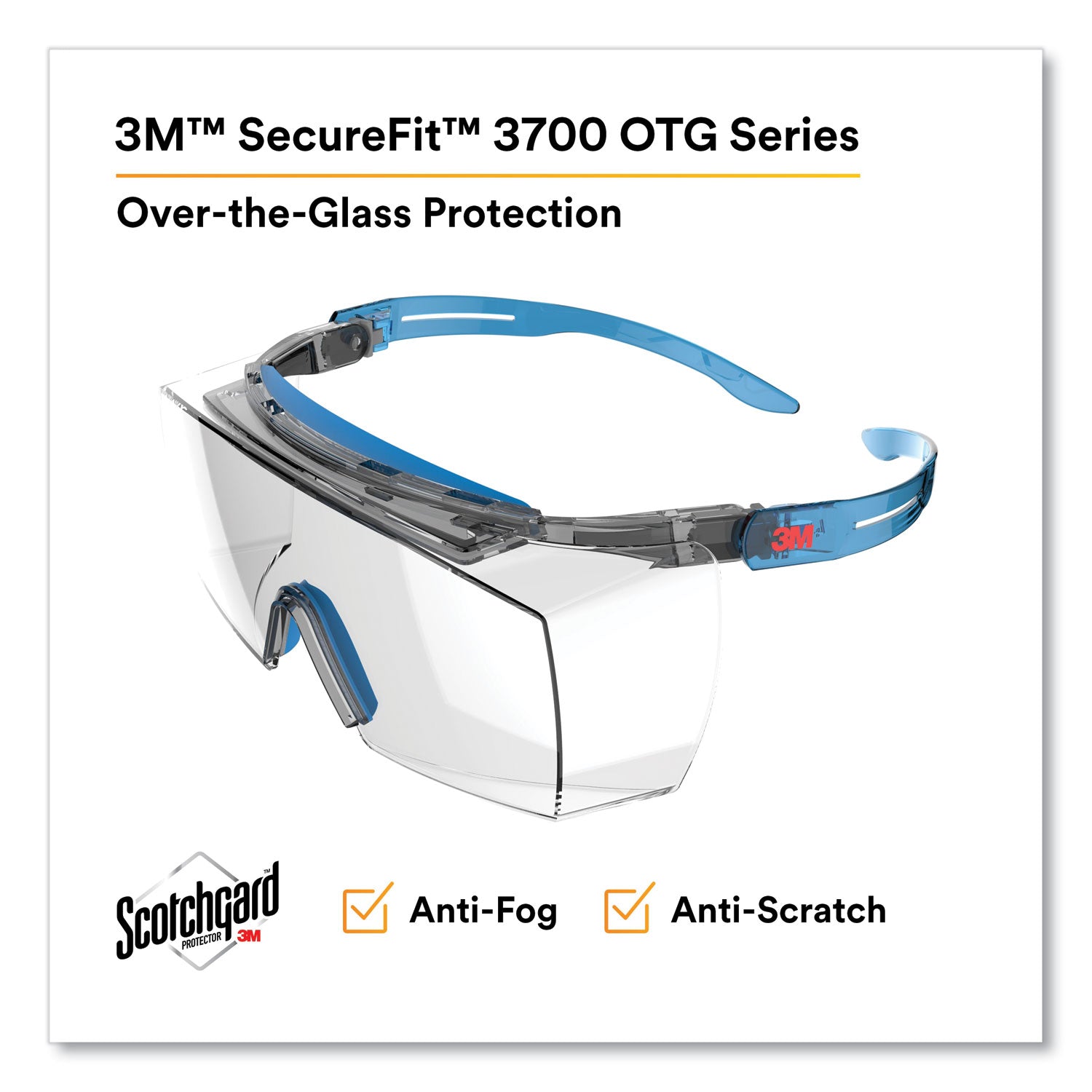 securefit-protective-eyewear-3700-otg-series-blue-plastic-frame-clean-polycarbonate-lens_mmmsf3701xsgab - 3