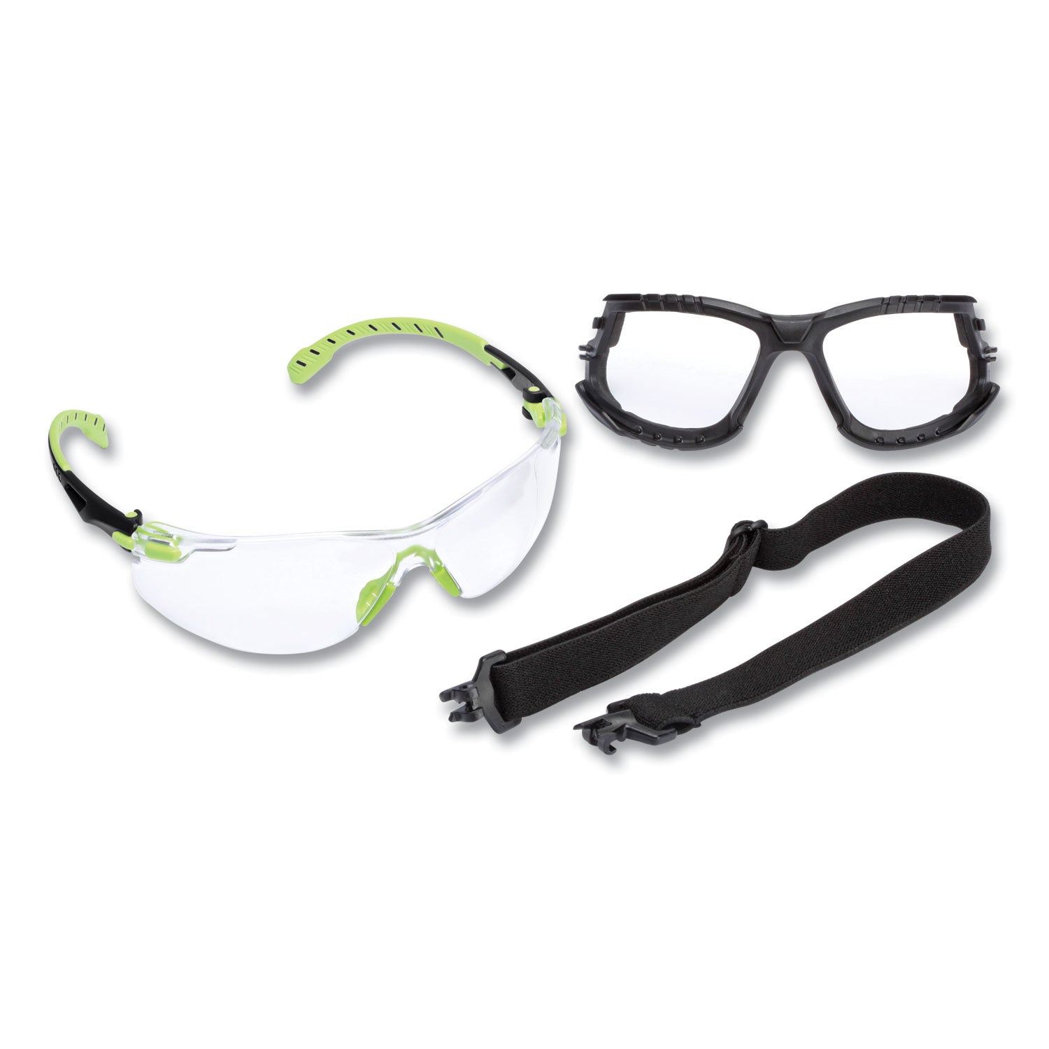 solus-1000-series-safety-glasses-green-plastic-frame-clear-polycarbonate-lens_mmms1201sgafkt - 1