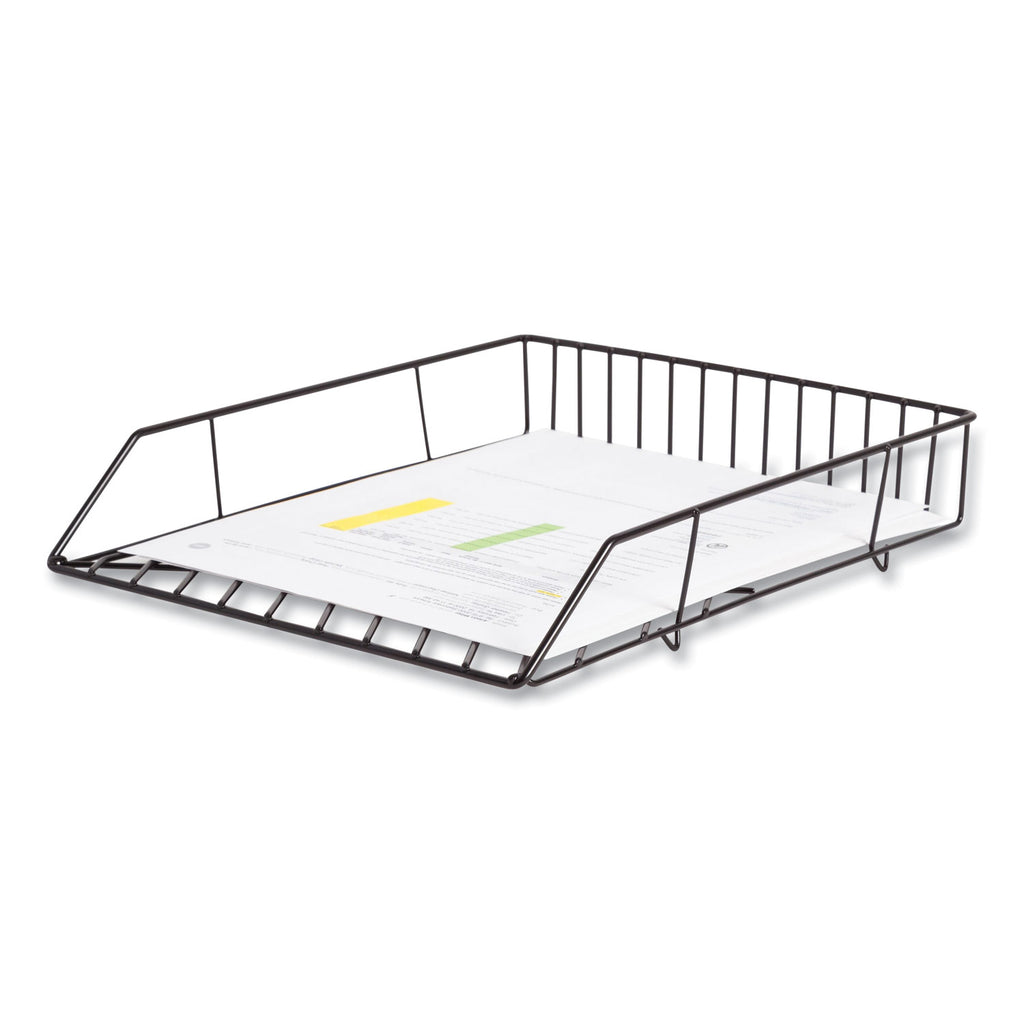 Vena Paper Tray, 1 Section, Holds 11" x 8.5" Sheets, 10.04 x 12.44 x 2.01, Black