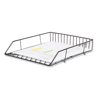 Vena Paper Tray, 1 Section, Holds 11" x 8.5" Sheets, 10.04 x 12.44 x 2.01, Black