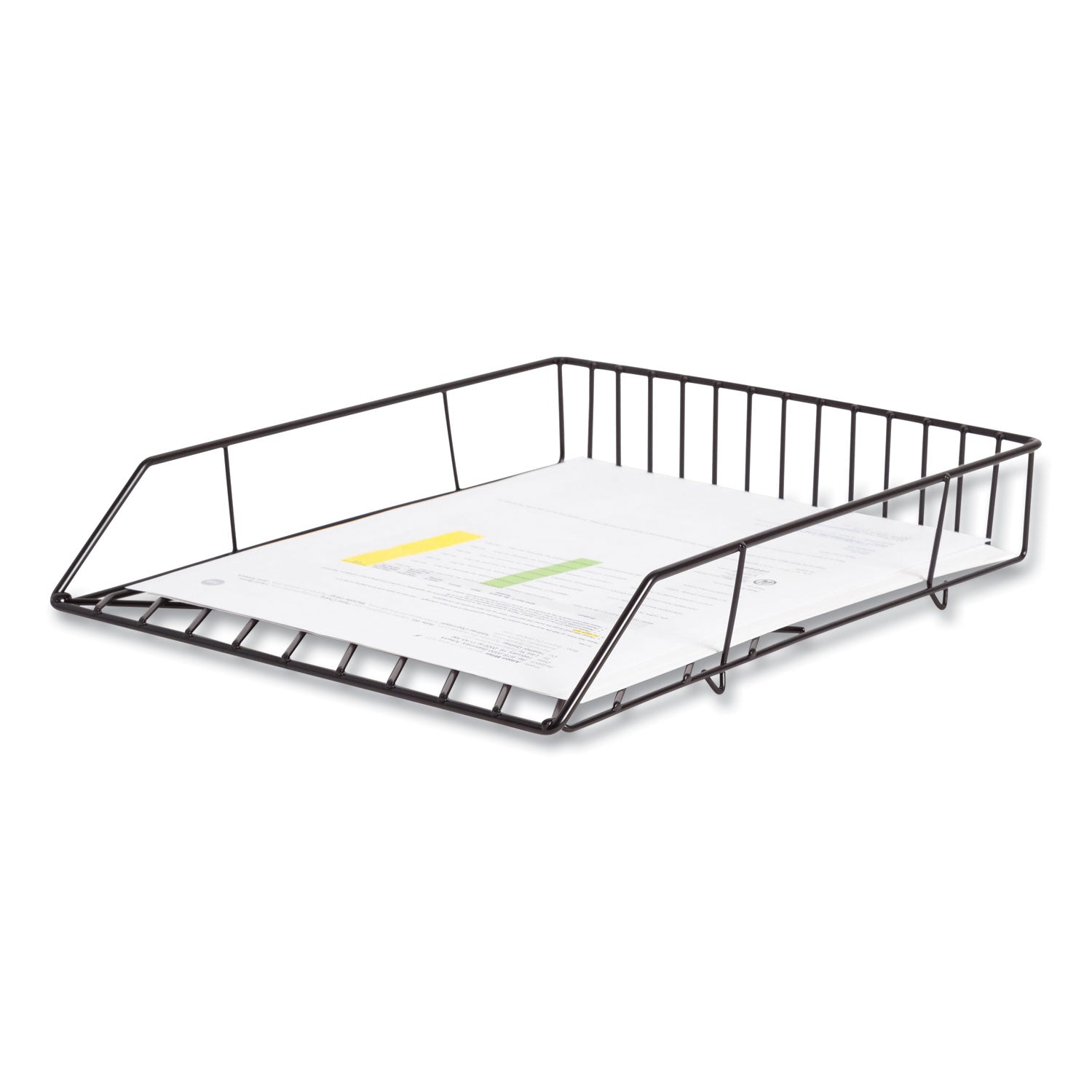 Vena Paper Tray, 1 Section, Holds 11" x 8.5" Sheets, 10.04 x 12.44 x 2.01, Black