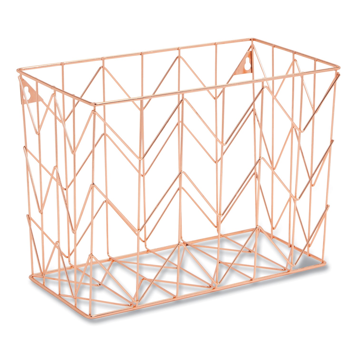 Letter-Size Desktop Fashion Filing Set, Rose Gold, (1) Rack, (3) Hanging Folders, (3) File Folders, (2) Trays,(1) Mail Sorter