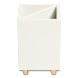 Juliet Pencil Cup, 3"w x 3"d x 4"h, White