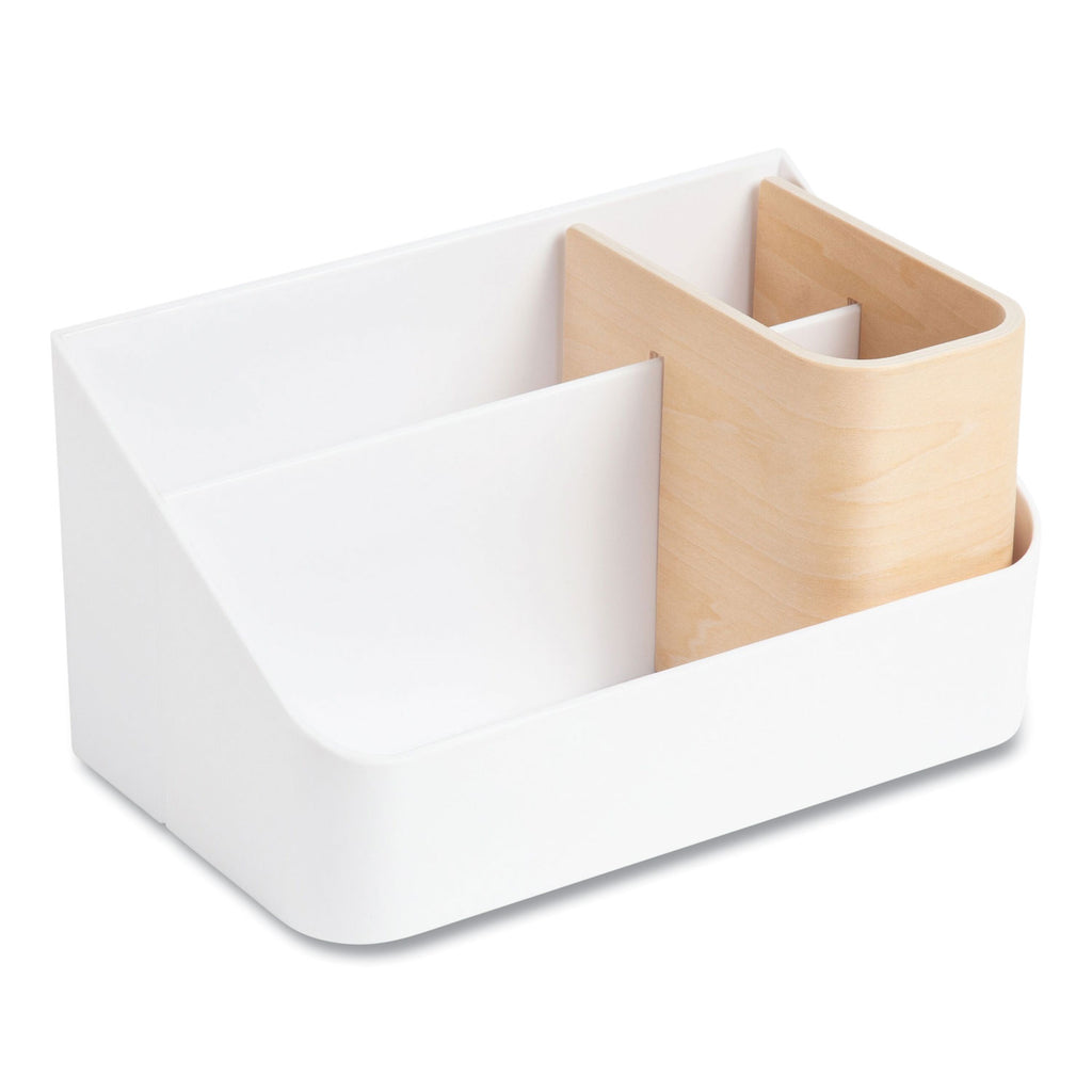 mod-all-in-one-desktop-organizer-4-compartments-539-x-965-x-508-white-plastic_ubr5390u0001 - 1