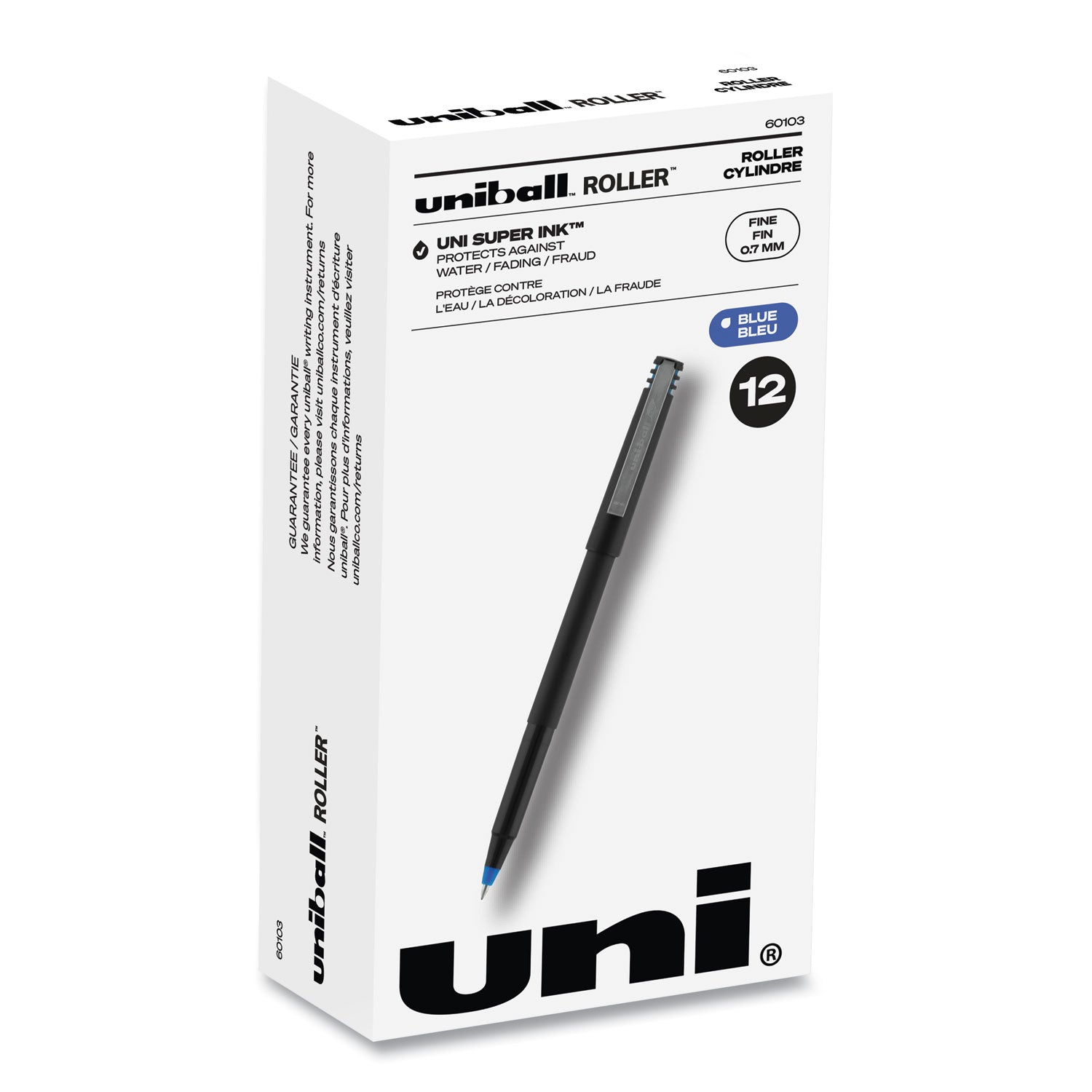 roller-ball-pen-stick-fine-07-mm-blue-ink-black-blue-barrel-dozen_ubc60103 - 1