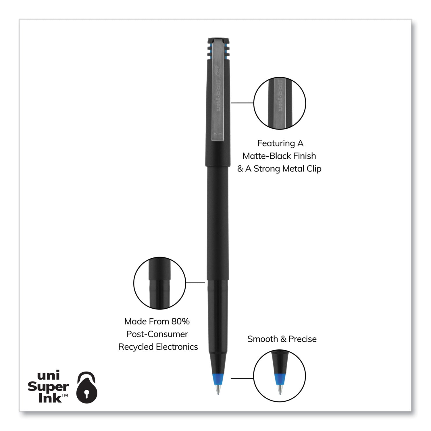 roller-ball-pen-stick-fine-07-mm-blue-ink-black-blue-barrel-dozen_ubc60103 - 4