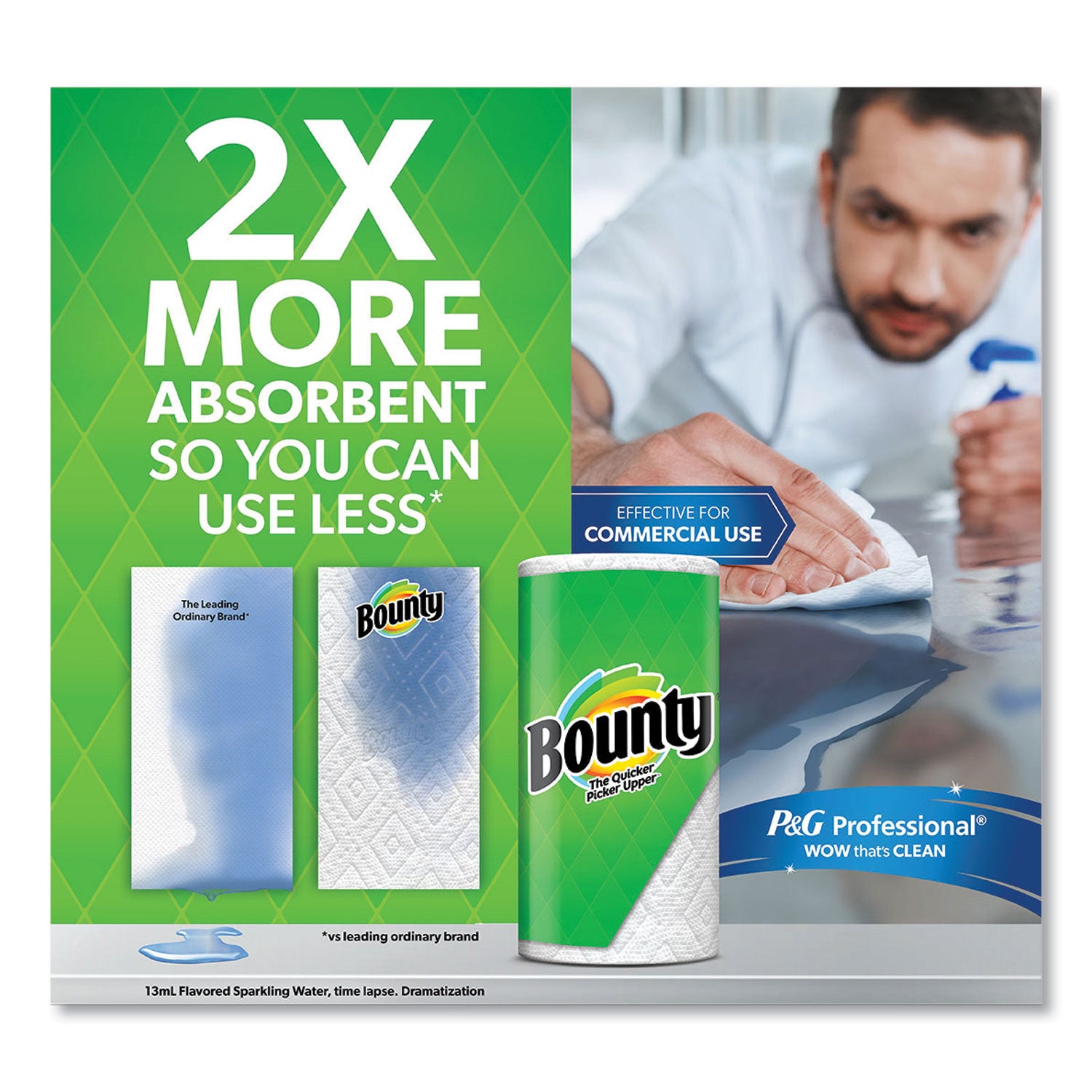 Bounty Select-A-Size Paper Towels - 12 Double Roll = 24 Regular - 2 Ply - 90 Sheets/Roll - White - Perforated, Absorbent, Durable, Thick, Quilted - For Kitchen - 12 / Carton - 5