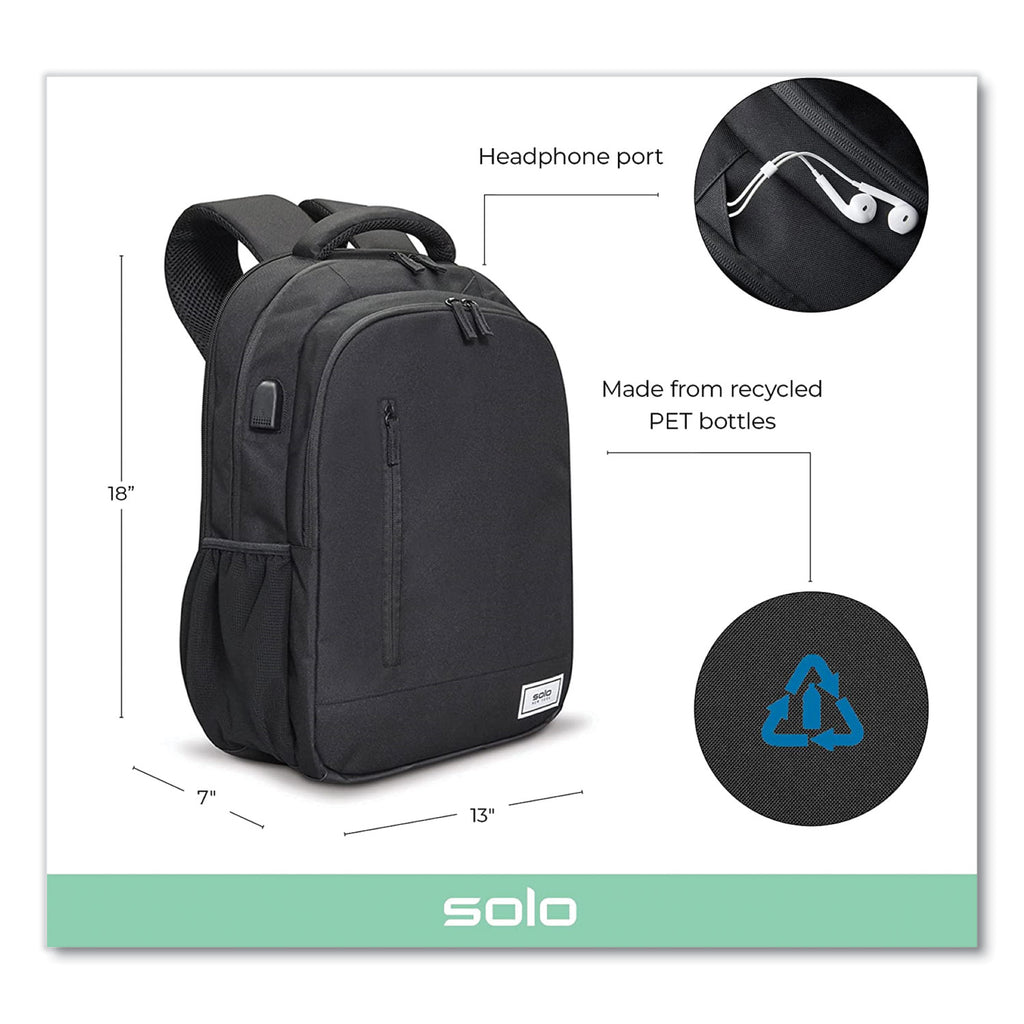 Re:Define Laptop Backpack, 15.6, 12.25 x 5.75 x 18.75, Black