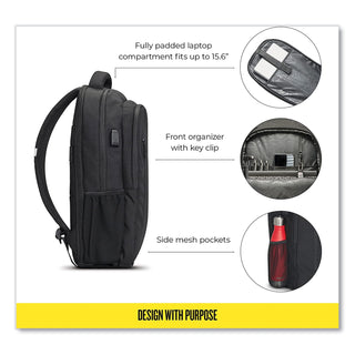 Re:Define Laptop Backpack, 15.6, 12.25 x 5.75 x 18.75, Black