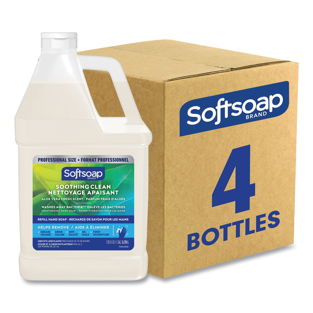 Liquid Hand Soap Refill with Aloe, Aloe Vera Fresh Scent, 1 gal Refill Bottle, 4/Carton