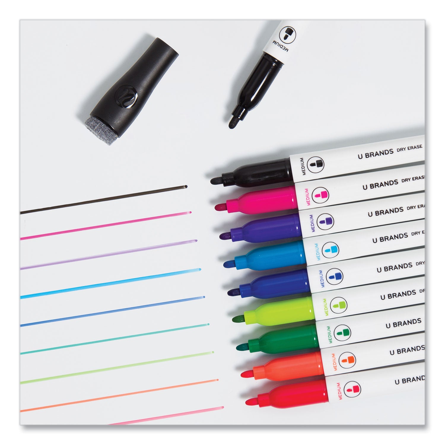 Medium Point Dry Erase Markers, Medium Chisel Tip, Assorted Colors, 10/Pack