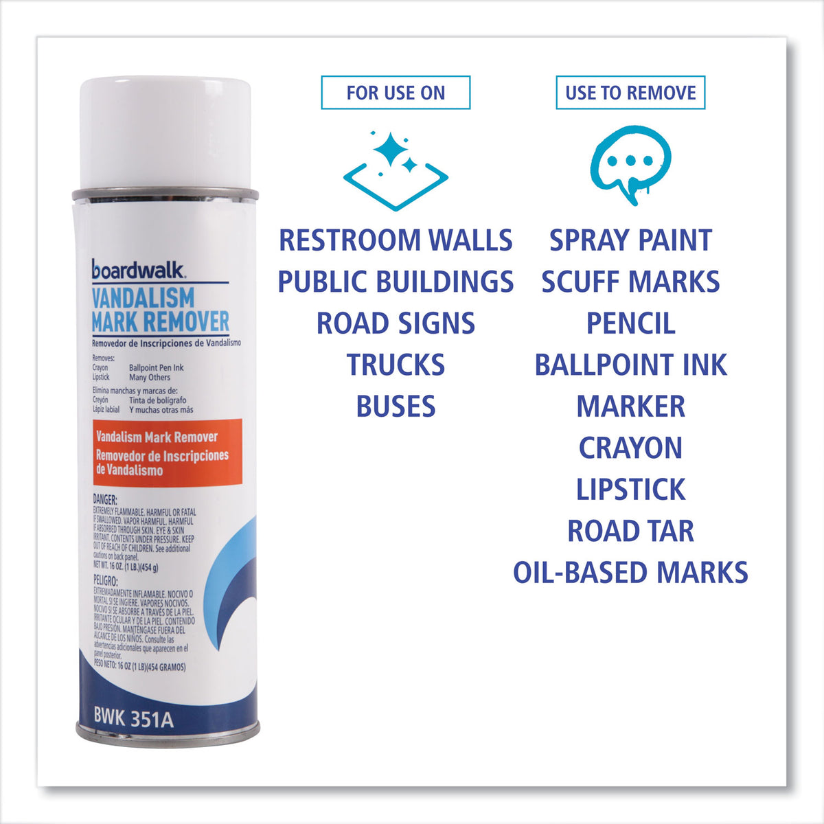 Vandalism Mark Remover, 16 oz Aerosol Spray, 12/Carton