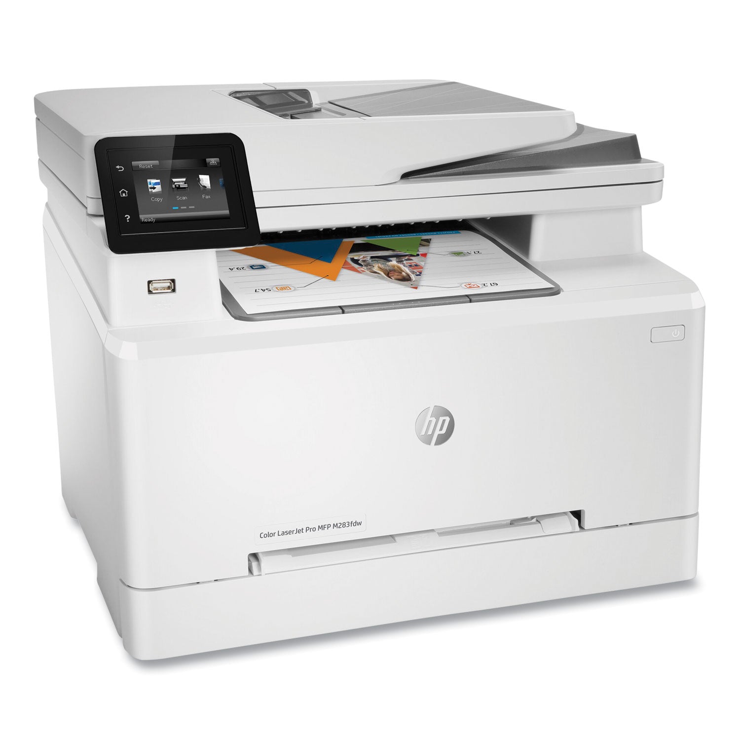 HP LaserJet Pro M283fdw Wireless Laser Multifunction Printer - Color - Copier/Fax/Printer/Scanner - 21 ppm Mono/21 ppm Color Print - 600 x 600 dpi Print - Automatic Duplex Print - Up to 40000 Pages Monthly - 251 sheets Input - Color Scanner - 1200 dp - 2