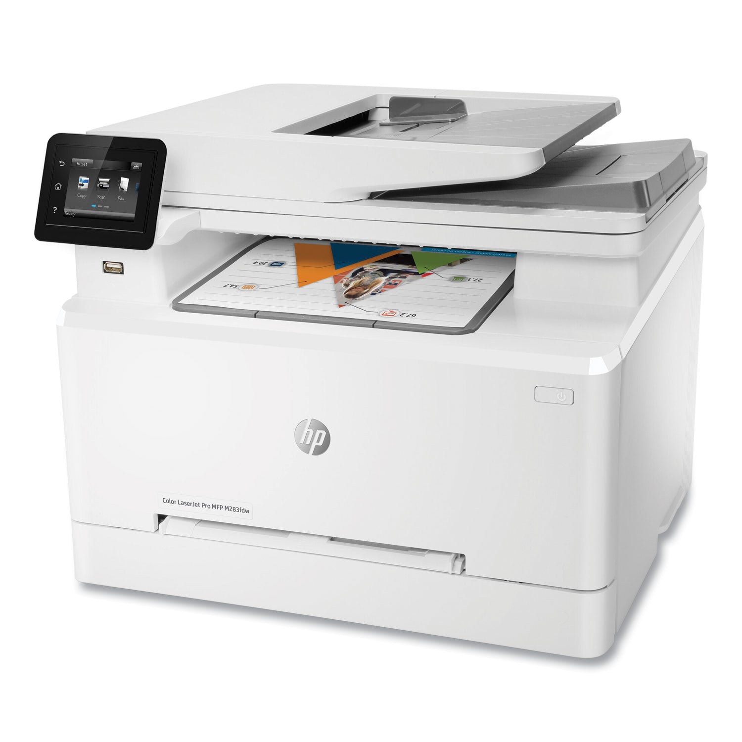 HP LaserJet Pro M283fdw Wireless Laser Multifunction Printer - Color - Copier/Fax/Printer/Scanner - 21 ppm Mono/21 ppm Color Print - 600 x 600 dpi Print - Automatic Duplex Print - Up to 40000 Pages Monthly - 251 sheets Input - Color Scanner - 1200 dp - 3