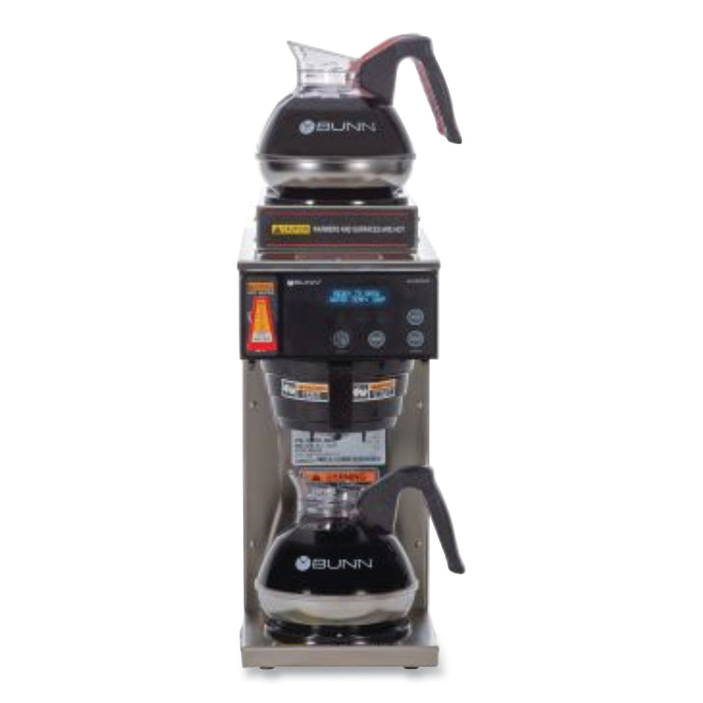 AXIOM DV-3 12-Cup Dual-Voltage Coffee Brewer with 3 Warmers, Silver/Black, Ships in 7-10 Business Days