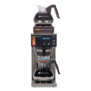 AXIOM DV-3 12-Cup Dual-Voltage Coffee Brewer with 3 Warmers, Silver/Black, Ships in 7-10 Business Days