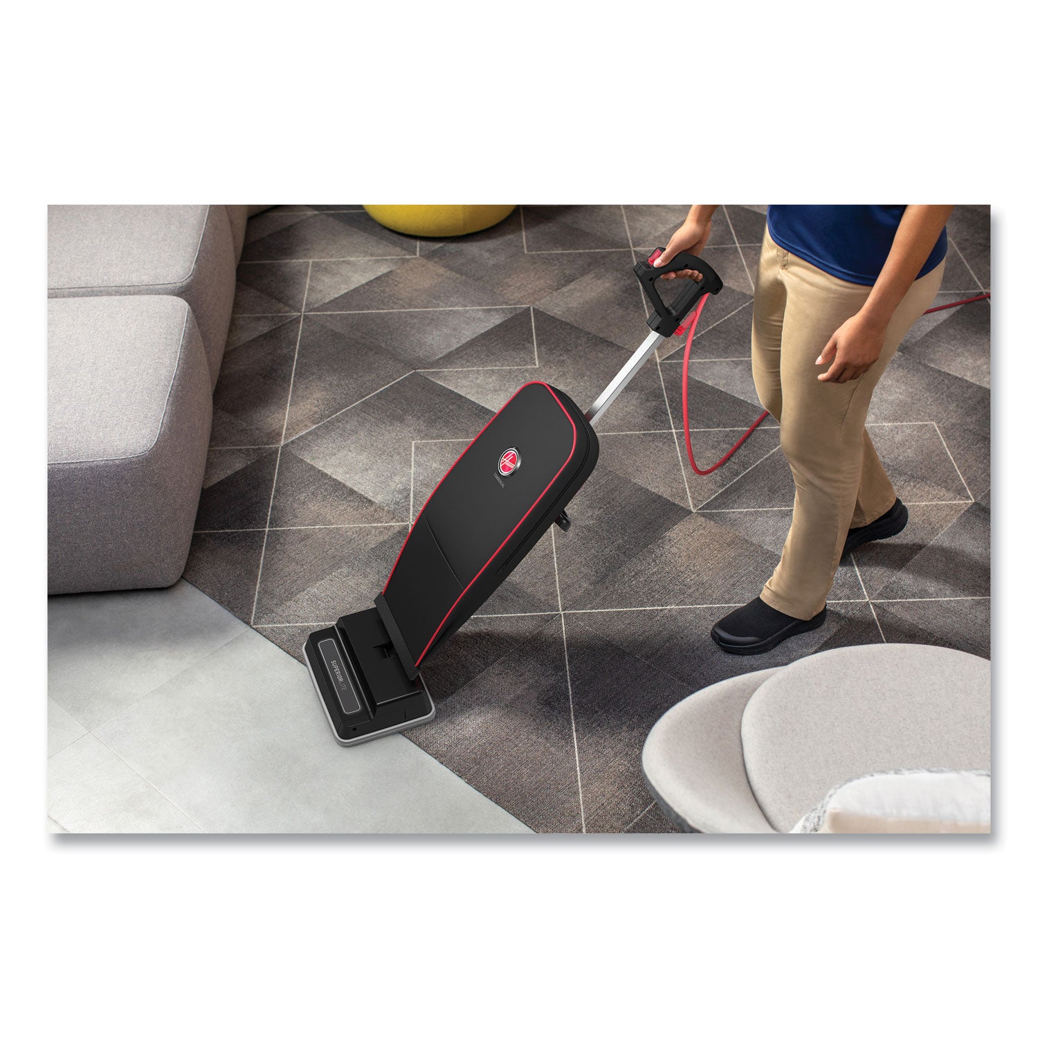 Task Vac Soft Bag Lightweight Upright, 12 Cleaning Path, Black