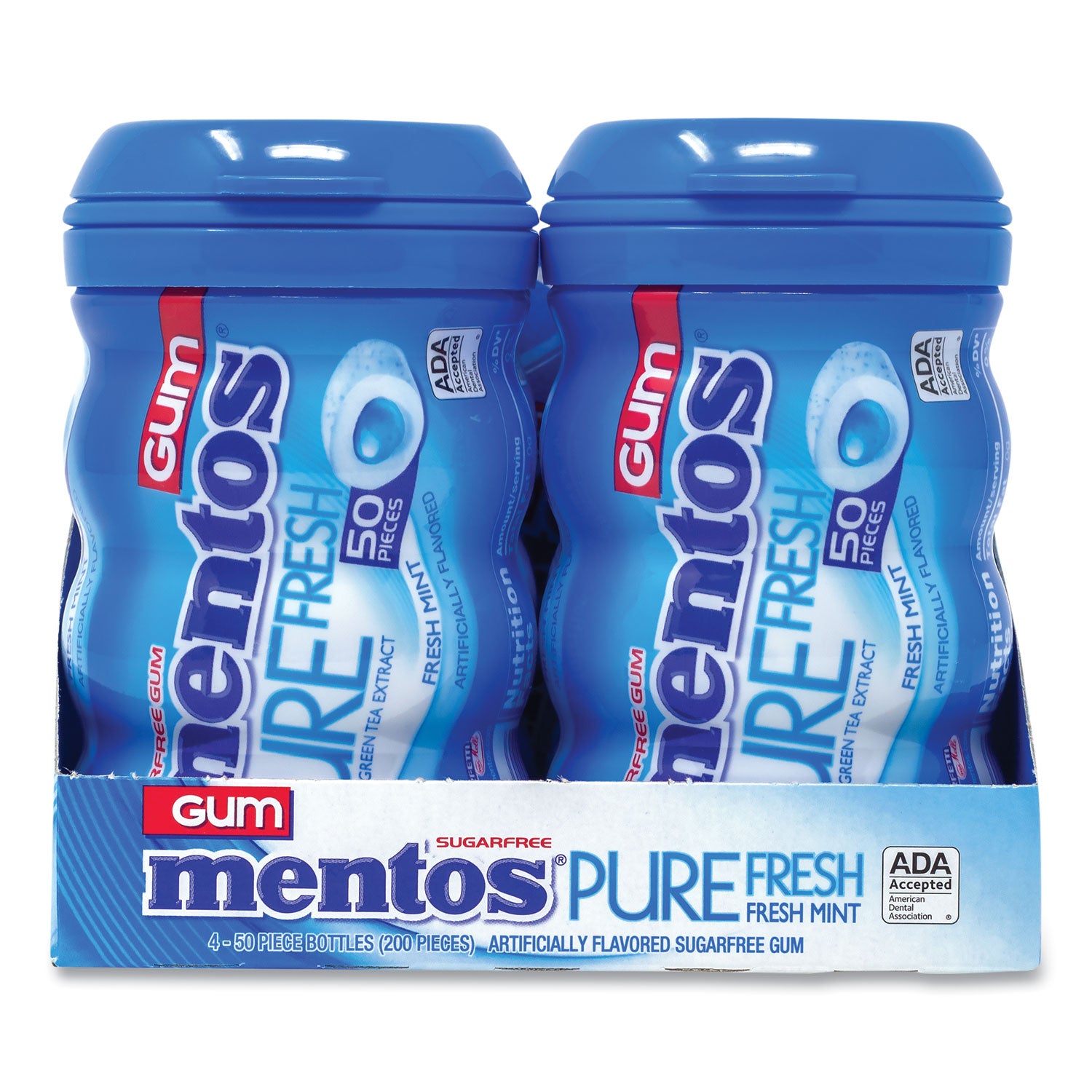 Pure Fresh Gum Variety Pack, Fresh Mint/Spearmint, 50 Pieces/Bottle, 8 Bottles/Carton, Ships in 1-3 Business Days