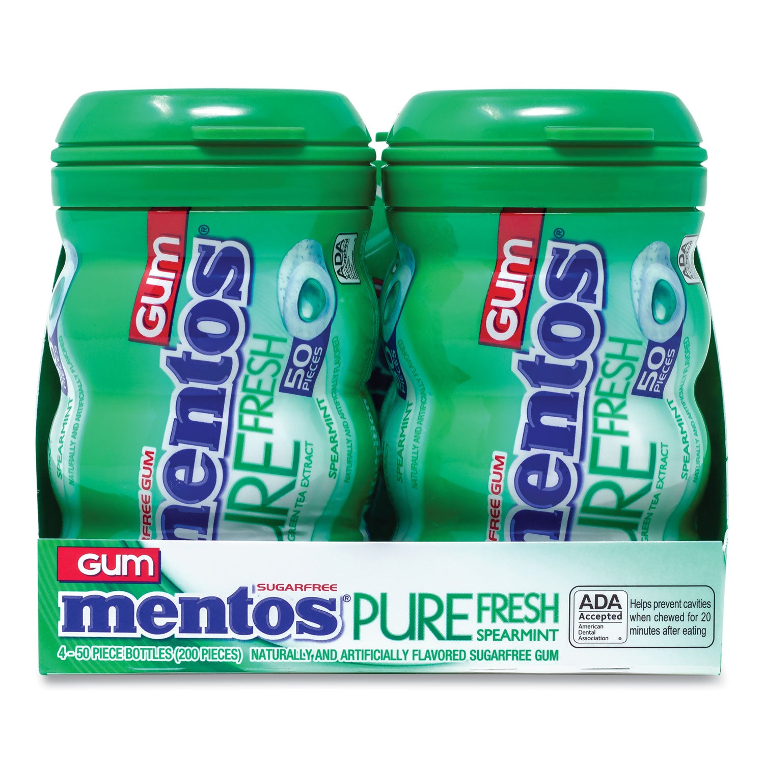 Pure Fresh Gum Variety Pack, Fresh Mint/Spearmint, 50 Pieces/Bottle, 8 Bottles/Carton, Ships in 1-3 Business Days