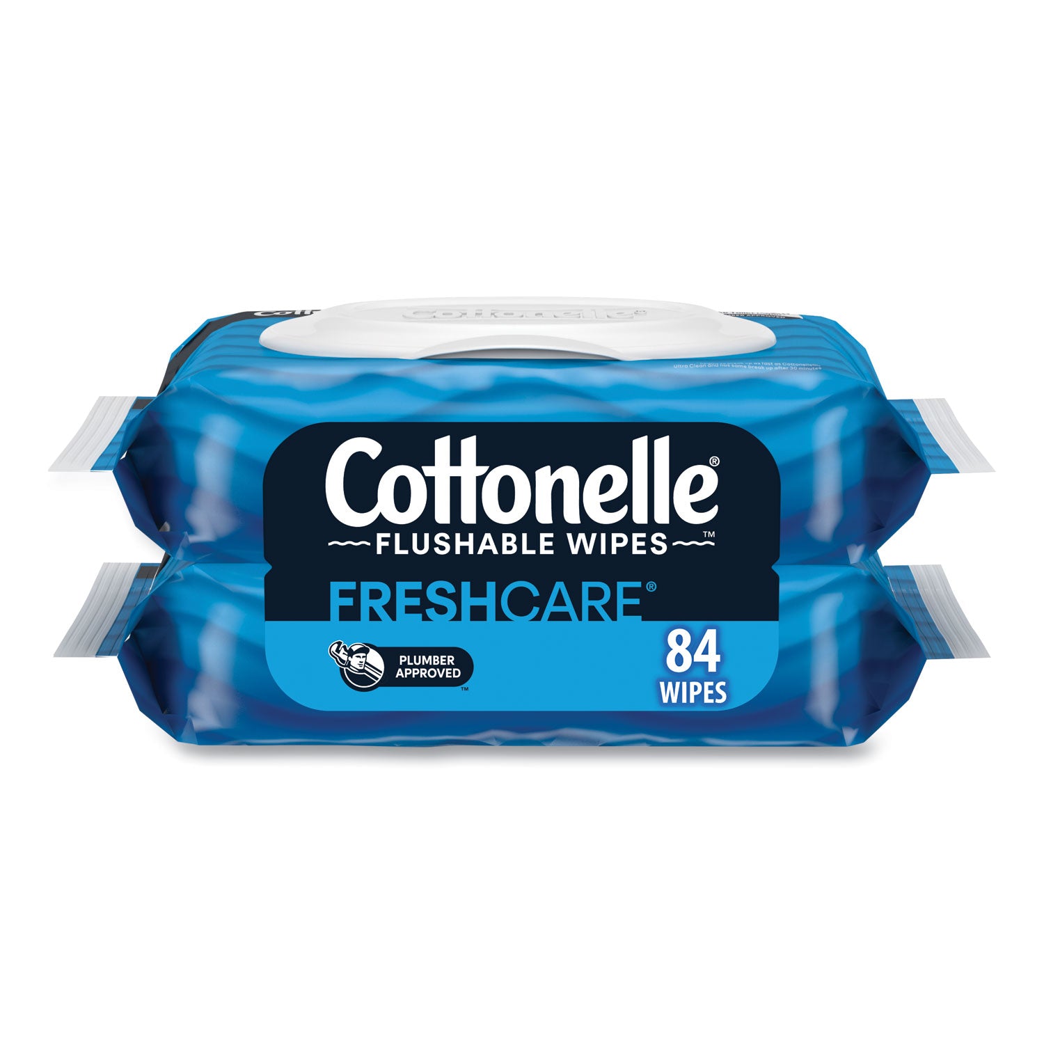 Fresh Care Flushable Cleansing Cloths, 1-Ply, 3.73 x 5.5, White, 84/Pack - 