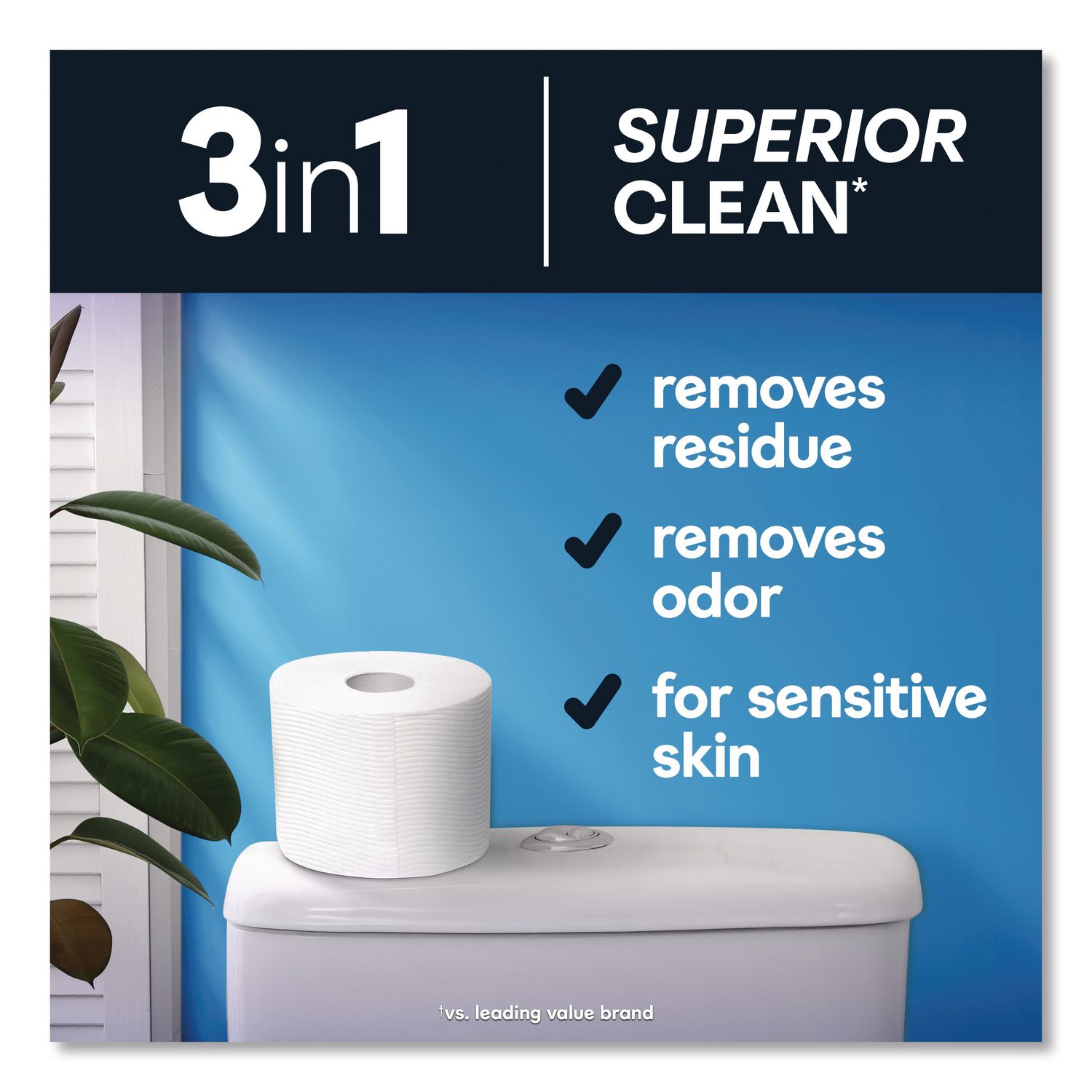 Ultra CleanCare Toilet Paper, Strong Tissue, Mega Rolls, Septic Safe, 1-Ply, White, 284/Roll, 12 Rolls/Pack, 48 Rolls/Carton