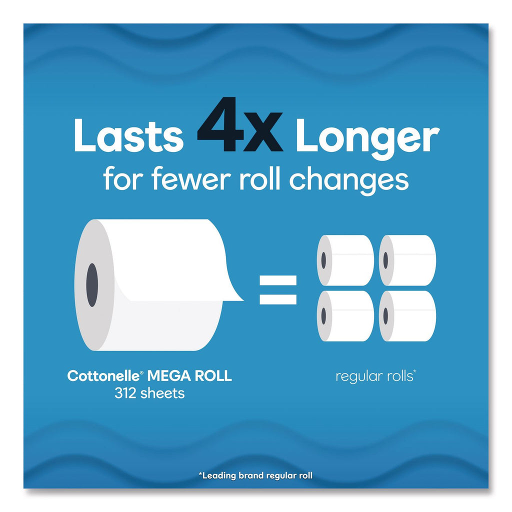 Ultra CleanCare Toilet Paper, Strong Tissue, Mega Rolls, Septic Safe, 1-Ply, White, 284/Roll, 12 Rolls/Pack, 48 Rolls/Carton