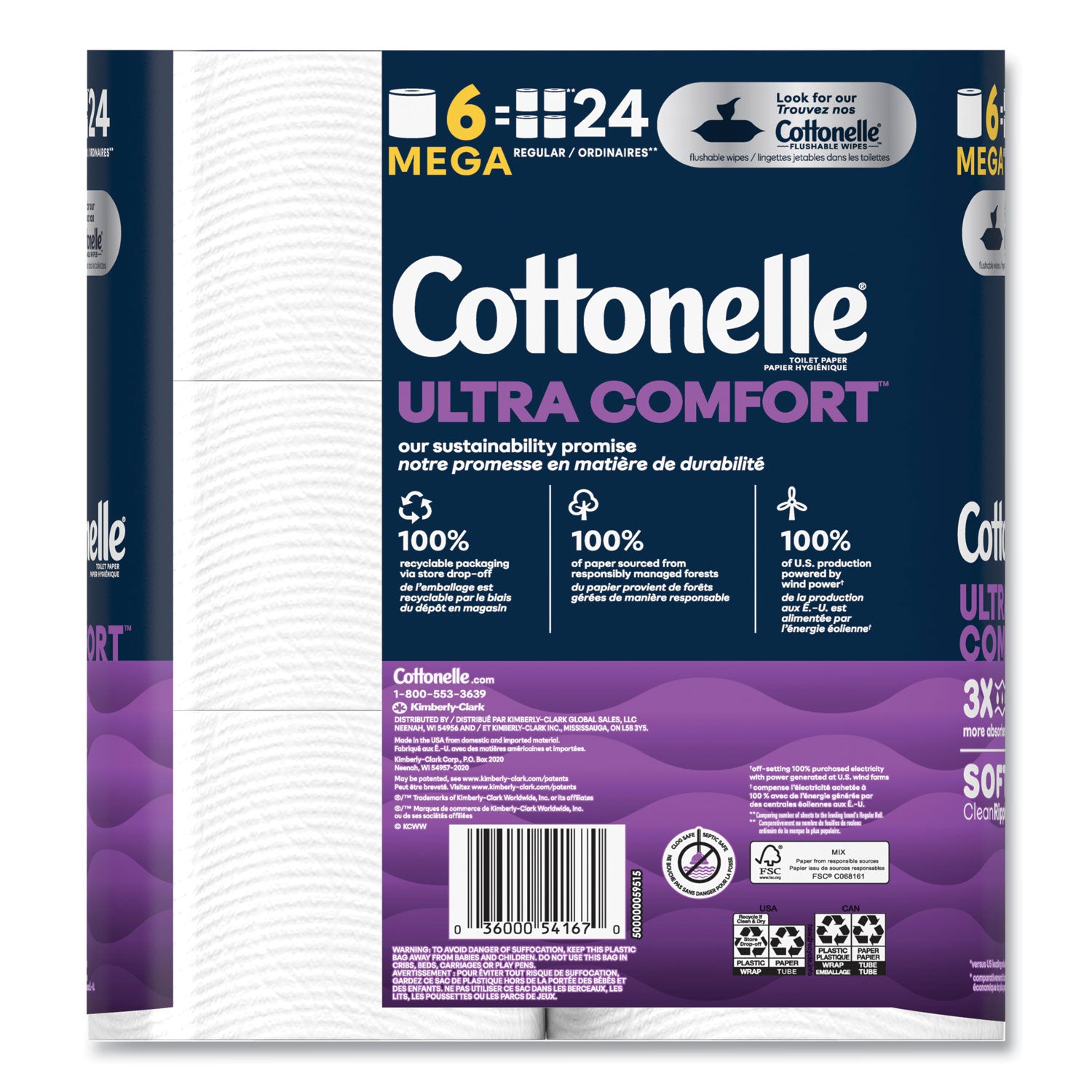 ultra-comfortcare-toilet-paper-soft-tissue-mega-rolls-septic-safe-2-ply-white-284-roll-6-rolls-pack-36-rolls-carton_kcc54167 - 3