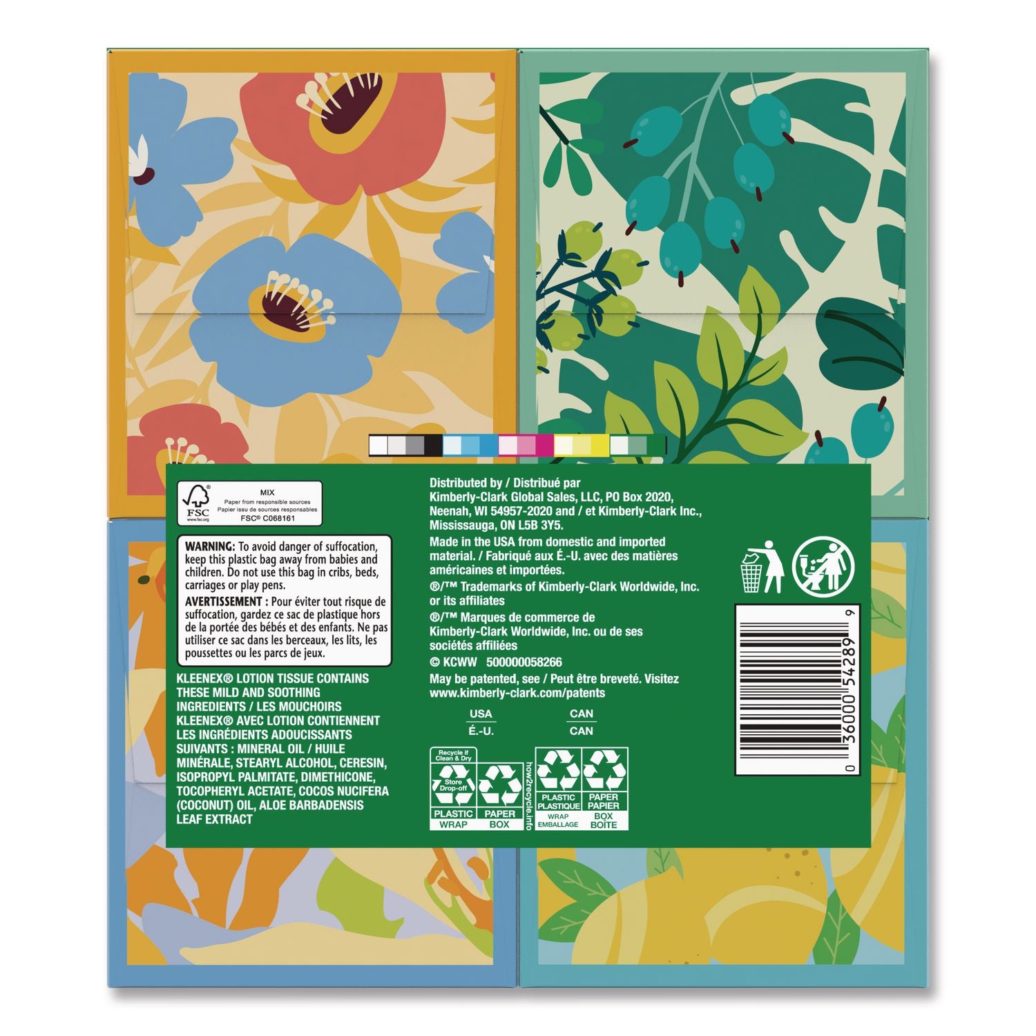 Lotion Facial Tissue, 3-Ply, White, 60 Sheets/Box, 4 Boxes/Pack, 8 Packs/Carton