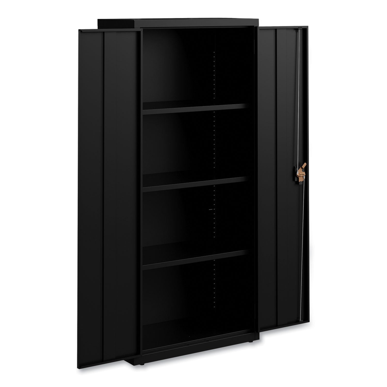 Fully Assembled Storage Cabinets, 3 Shelves, 30" x 15" x 66", Black